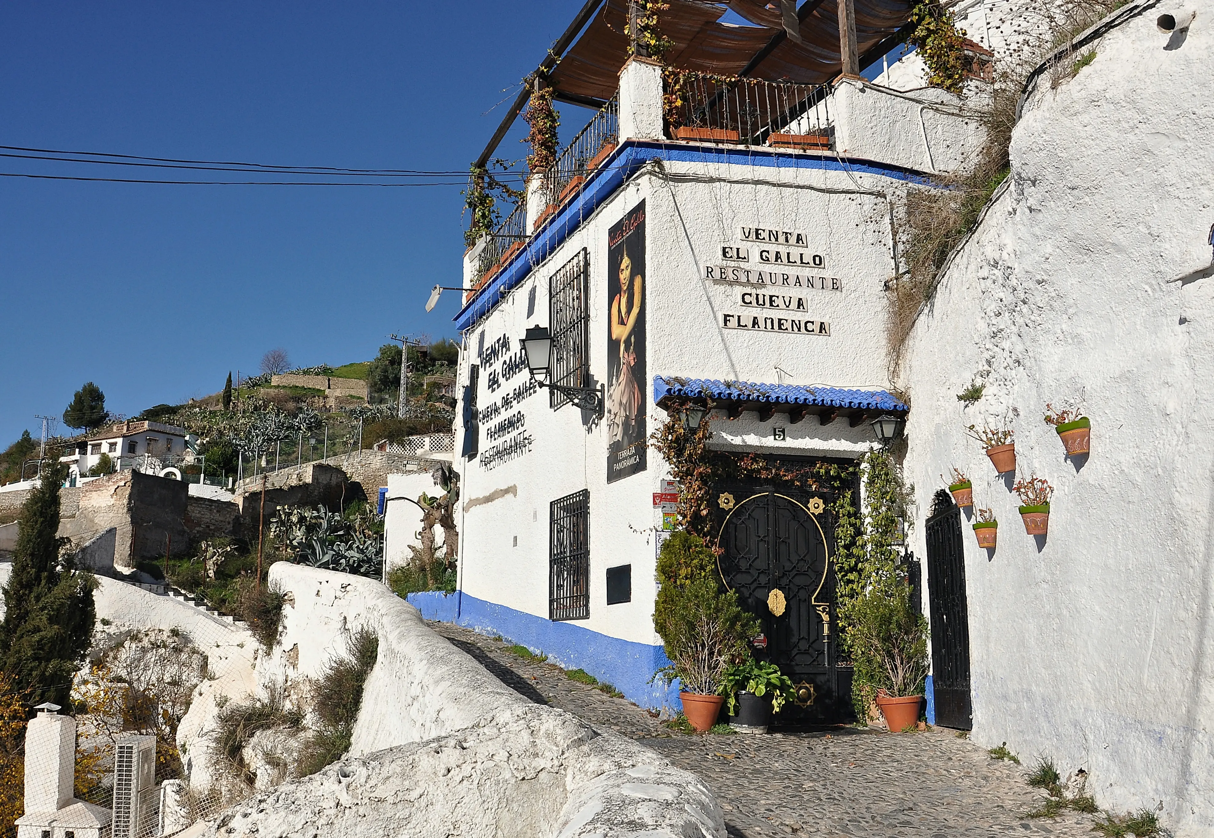 Vista de un restaurante típico en Vejer de la Frontera