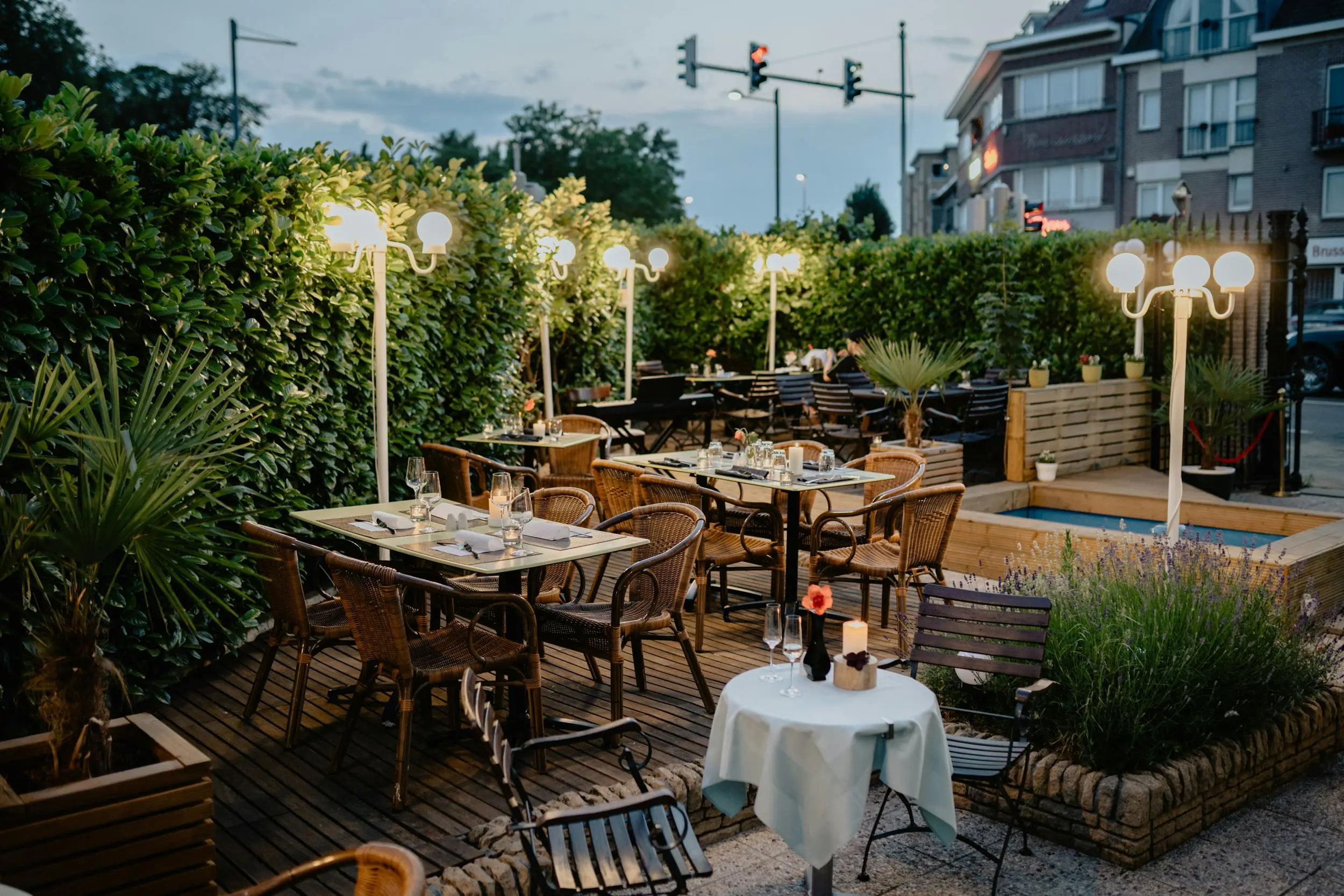 Terraza de restaurante con vistas en Vejer